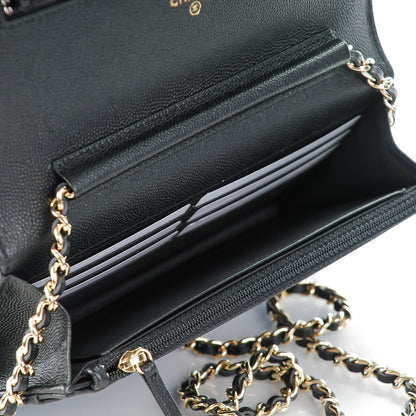 Chanel Caviar Quilted Boy Wallet On Chain WOC Black 5 of 8