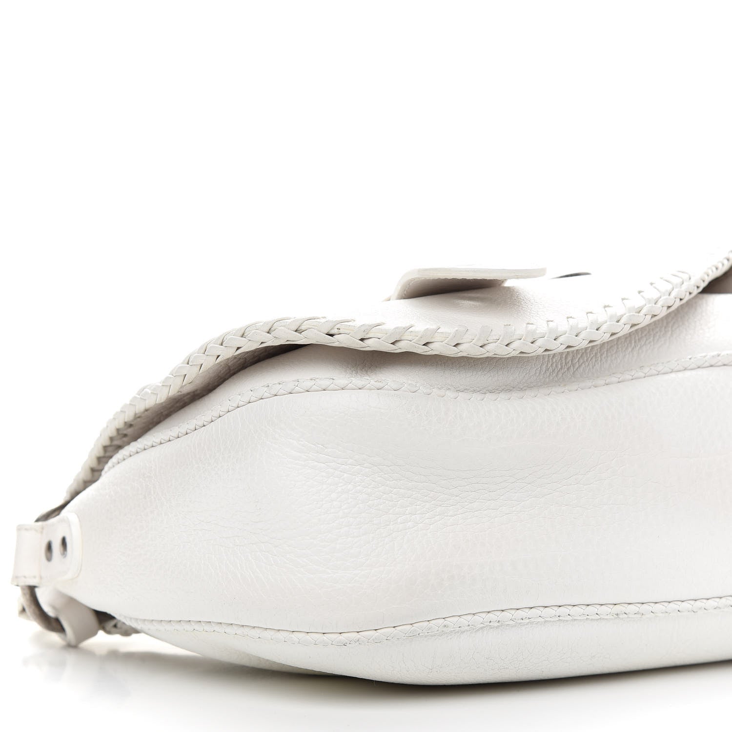 Christian Dior Calfskin Whipstitch Gaucho Double Saddle Bag White 8 of 13