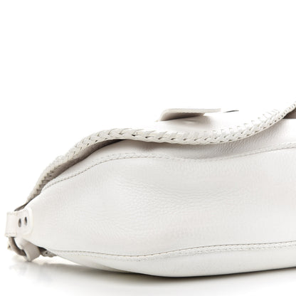 Christian Dior Calfskin Whipstitch Gaucho Double Saddle Bag White 8 of 13