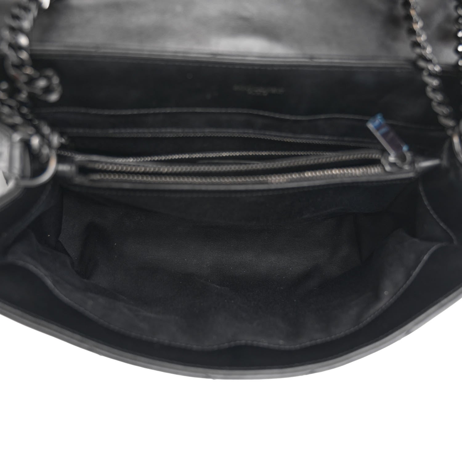 Saint Laurent Calfskin Y Quilted Monogram Monochrome Medium Loulou Chain Satchel Black 6 of 11