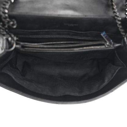 Saint Laurent Calfskin Y Quilted Monogram Monochrome Medium Loulou Chain Satchel Black 6 of 11