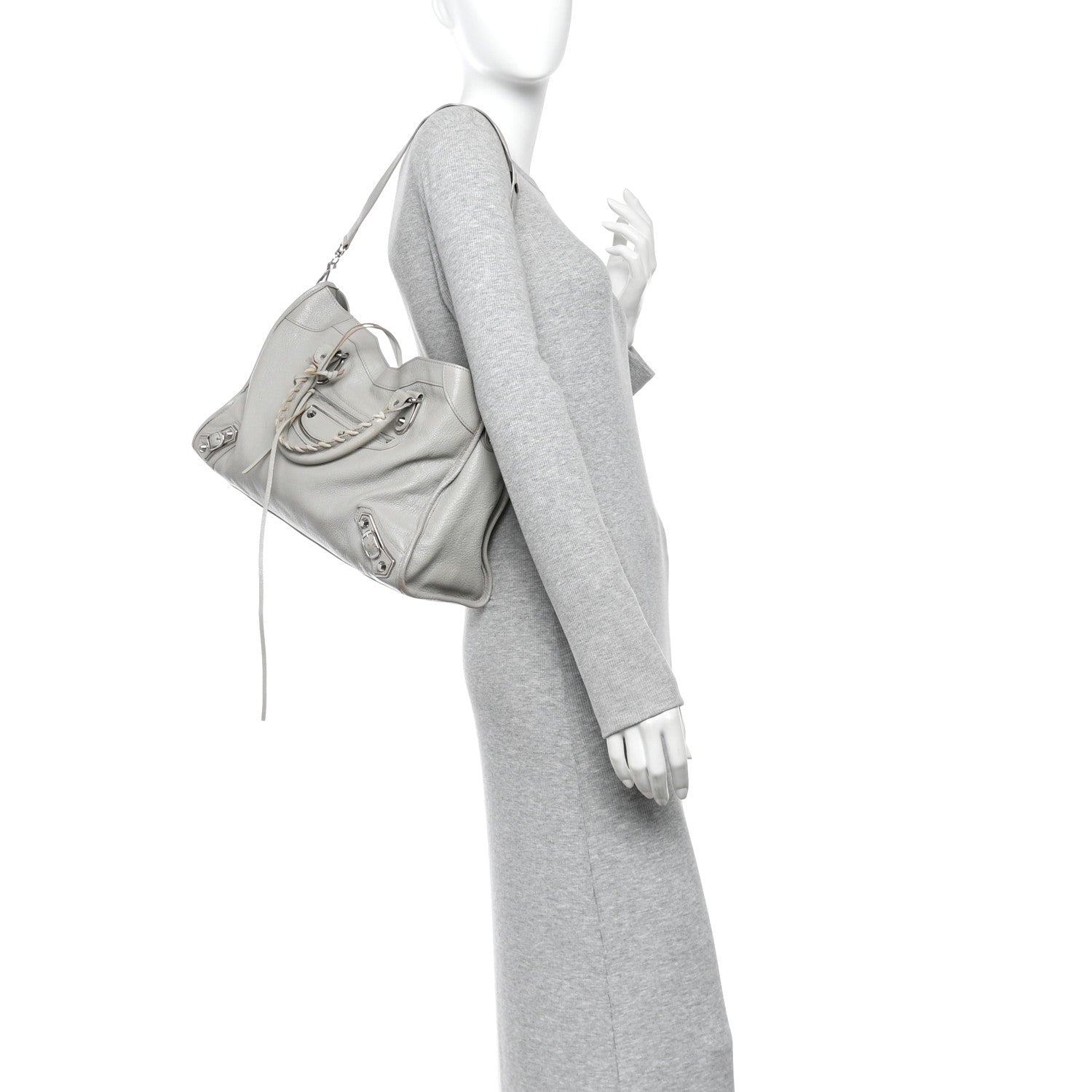 Balenciaga Chevre Silver Metallic Edge Hardware City Gris Glace 2 of 13