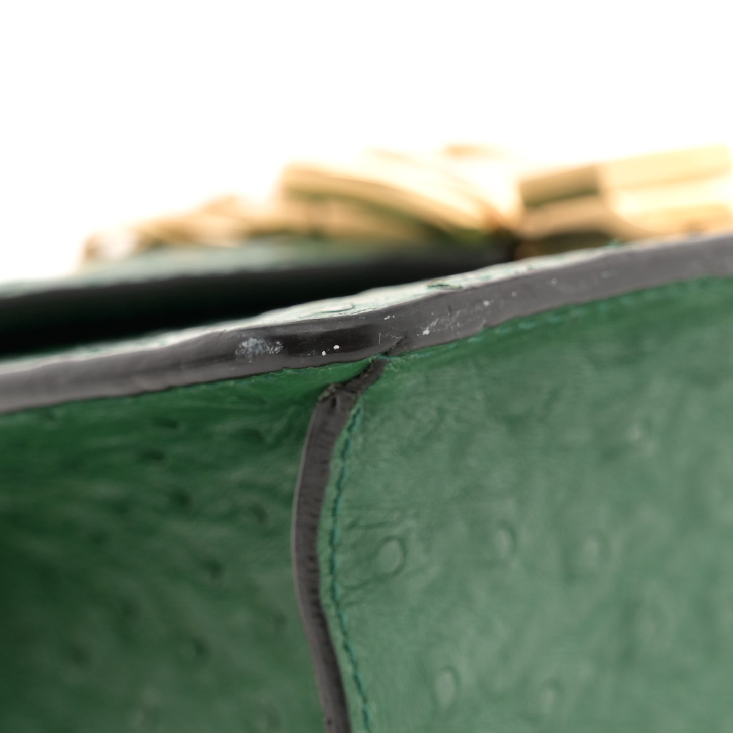 Ostrich Mini Sylvie Top Handle Bag Green