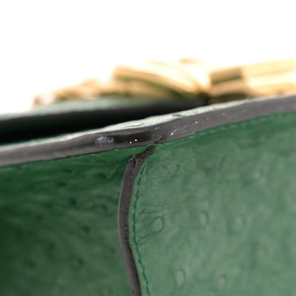 Gucci Ostrich Mini Sylvie Top Handle Bag Green 13 of 14