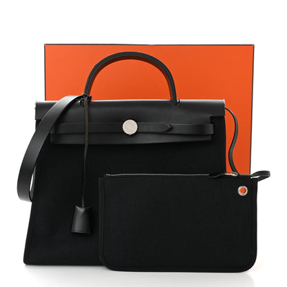 Hermes Military Toile Vache Hunter Herbag Zip PM 31 Black 13 of 13