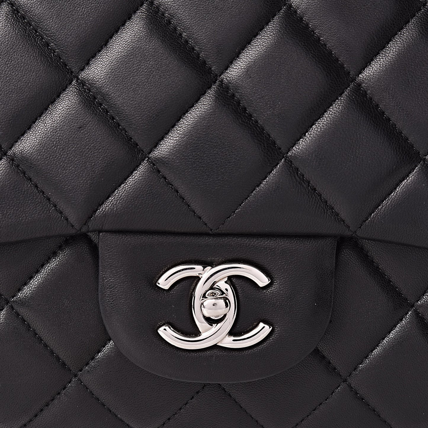 Lambskin Quilted Maxi Single Flap Black