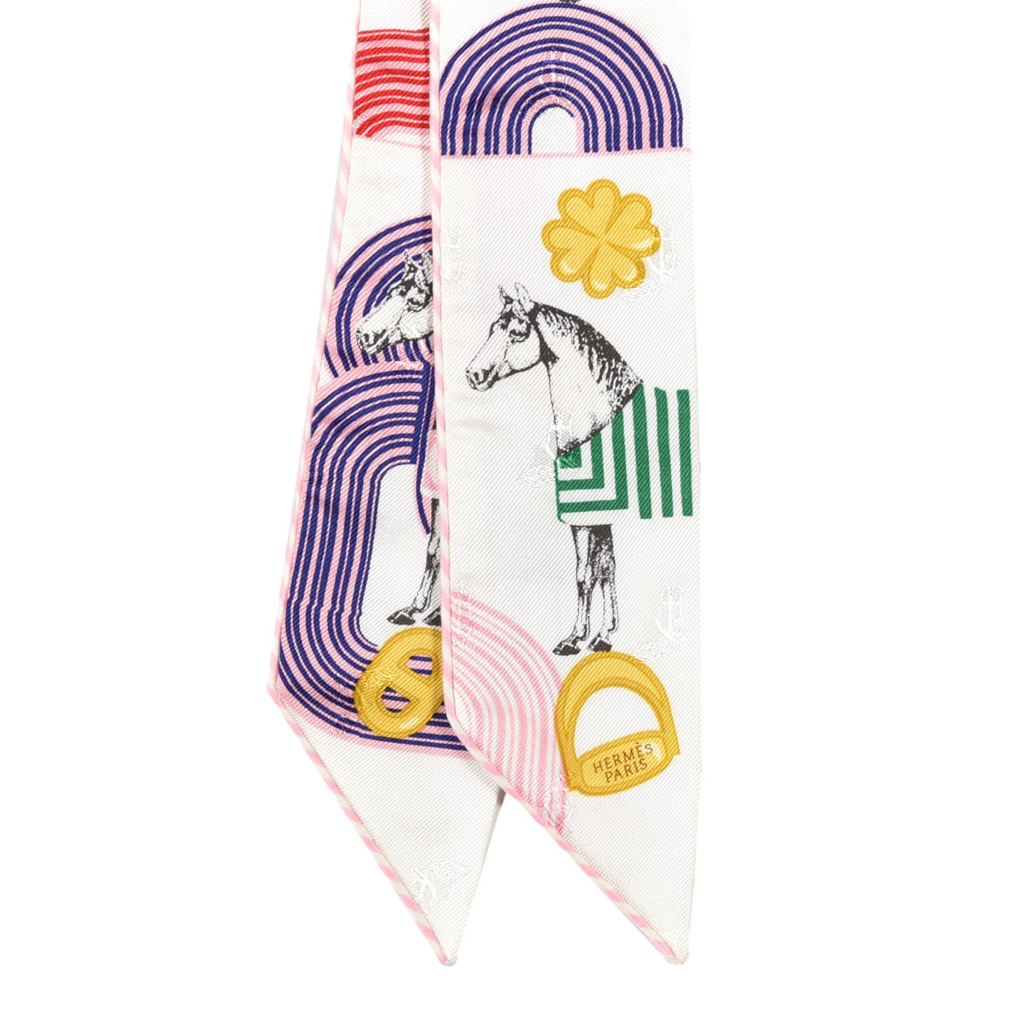 Silk Garde Robe Pop Charms Twilly White Multicolor