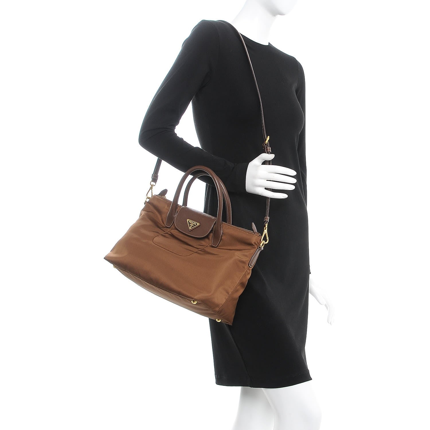 Prada Saffiano Tessuto Nylon Tote Corinto 2 of 9