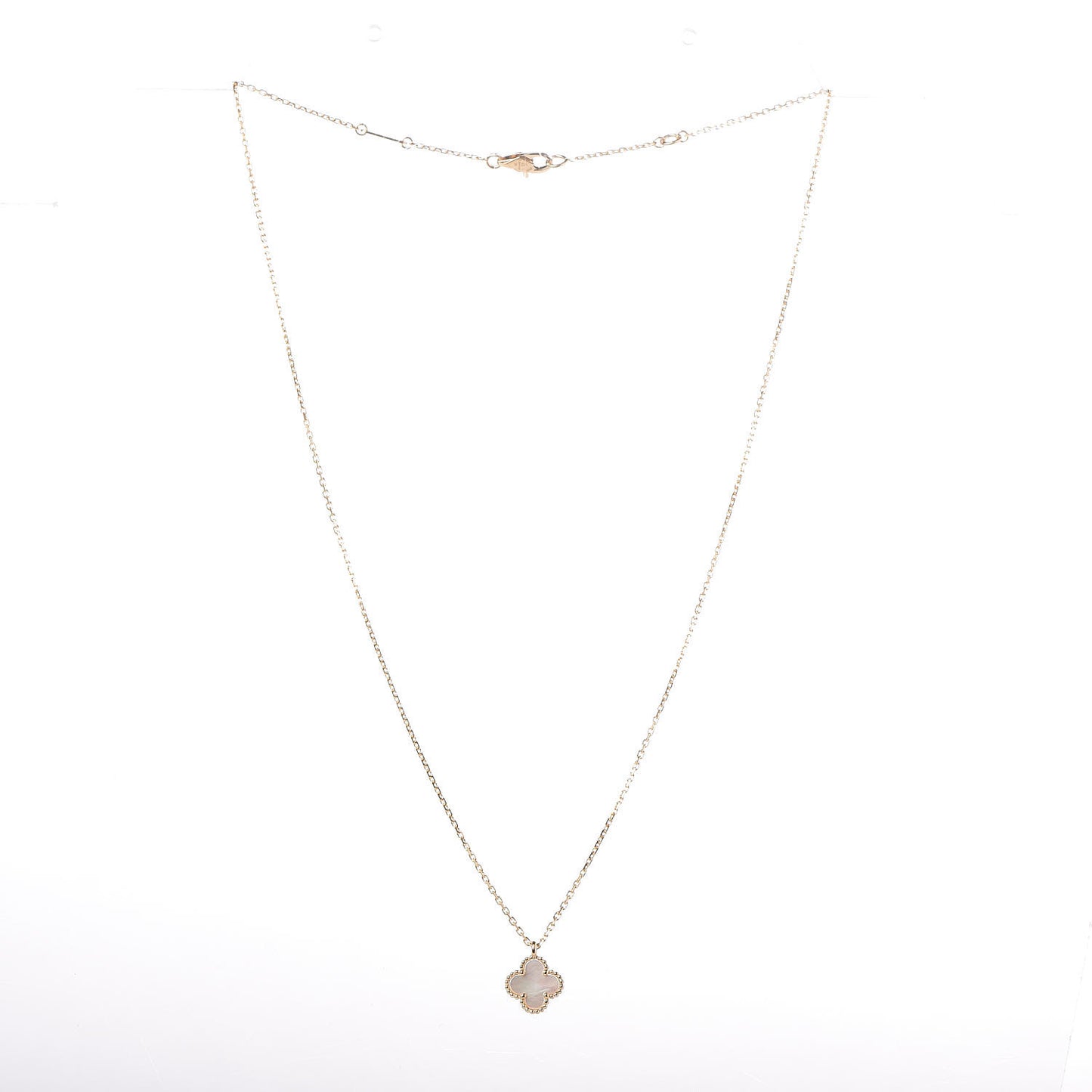 18K Yellow Gold Mother of Pearl Sweet Alhambra Pendant Necklace