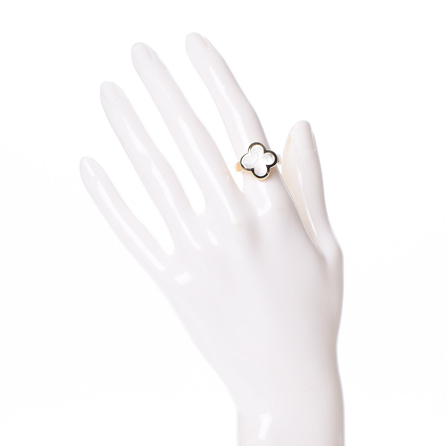 18K Yellow Gold Mother of Pearl Pure Alhambra Ring 49 5