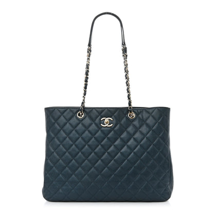 Chanel Caviar Quilted Large CC Shopping Tote Navy 1 of 16
