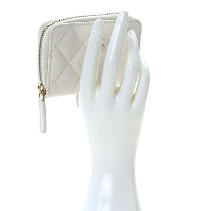 Chanel Caviar Quilted Classic Zipped Coin Purse White 2 of 9