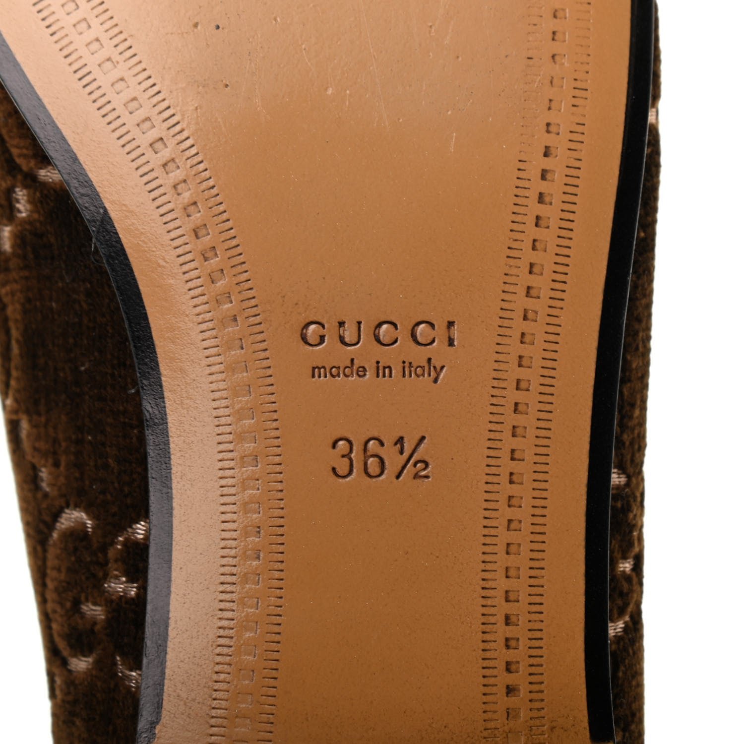 Gucci Velvet GG Monogram Horsebit Womens Jordaan Loafers 36.5 Brown Black 7 of 8