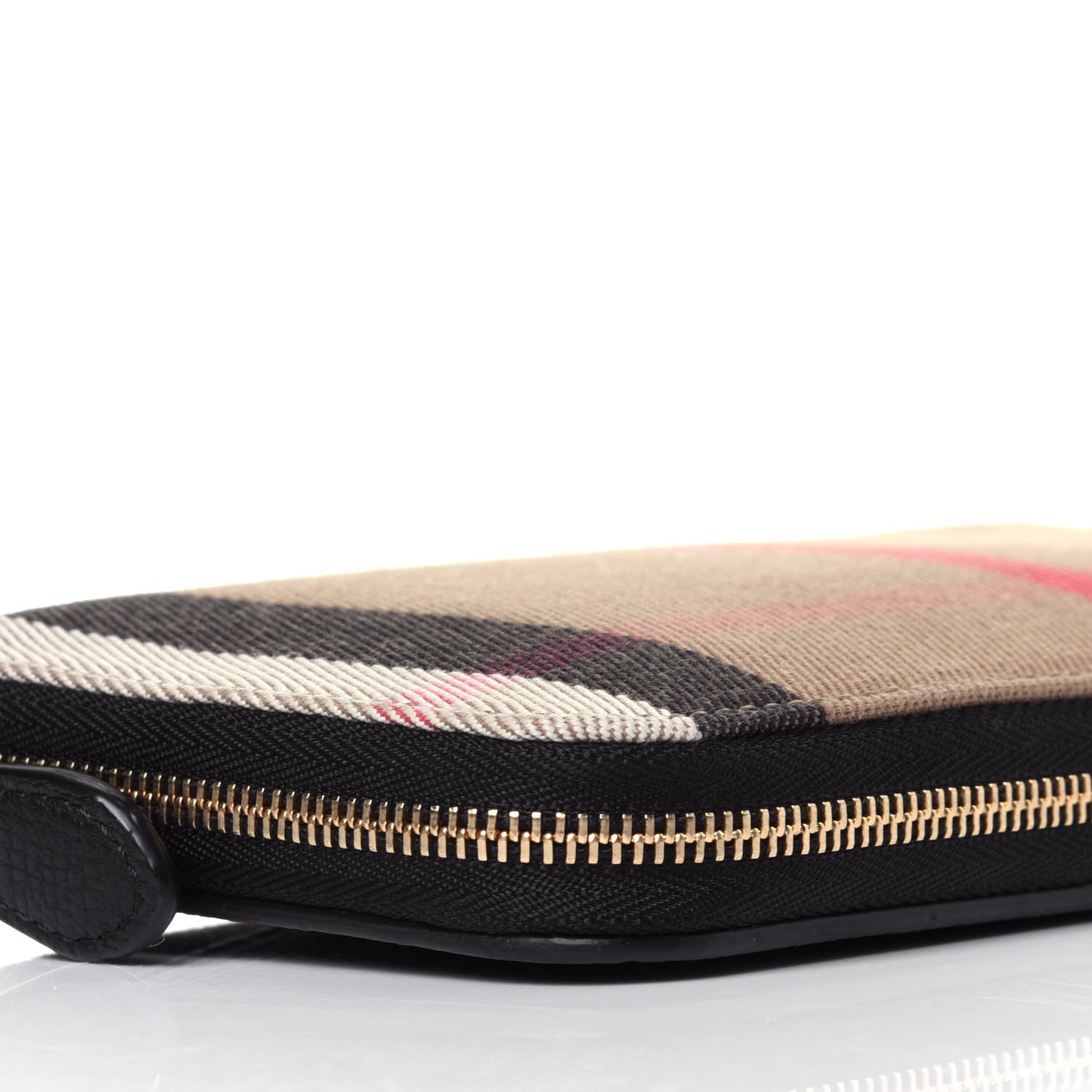 Burberry Calfskin House Check Elmore Zip Around Wallet Black 8 of 11