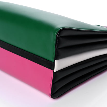 Prada City Calfskin Medium Colorblock Bibliothèque Tote Green Pink 9 of 9