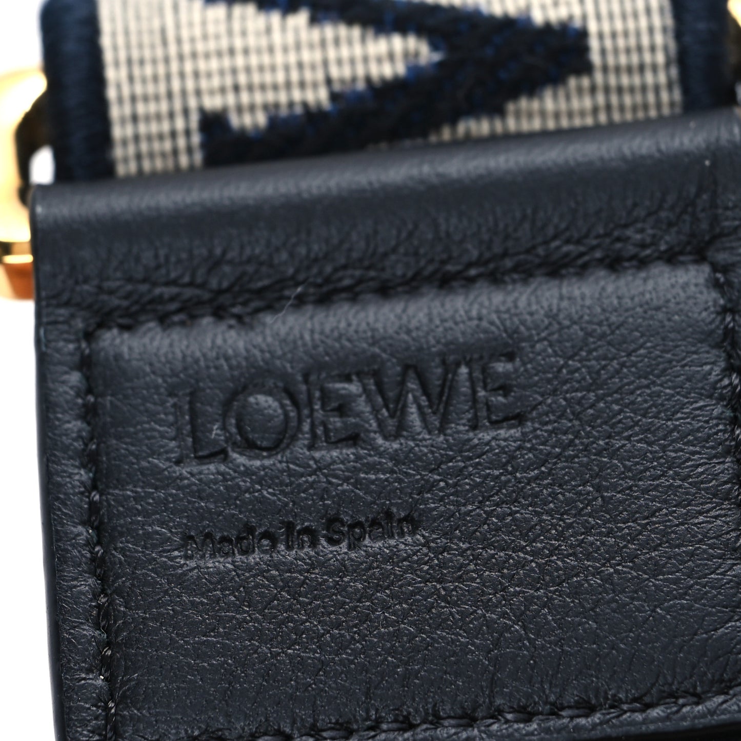 Calfskin Jacquard Anagram Strap Navy