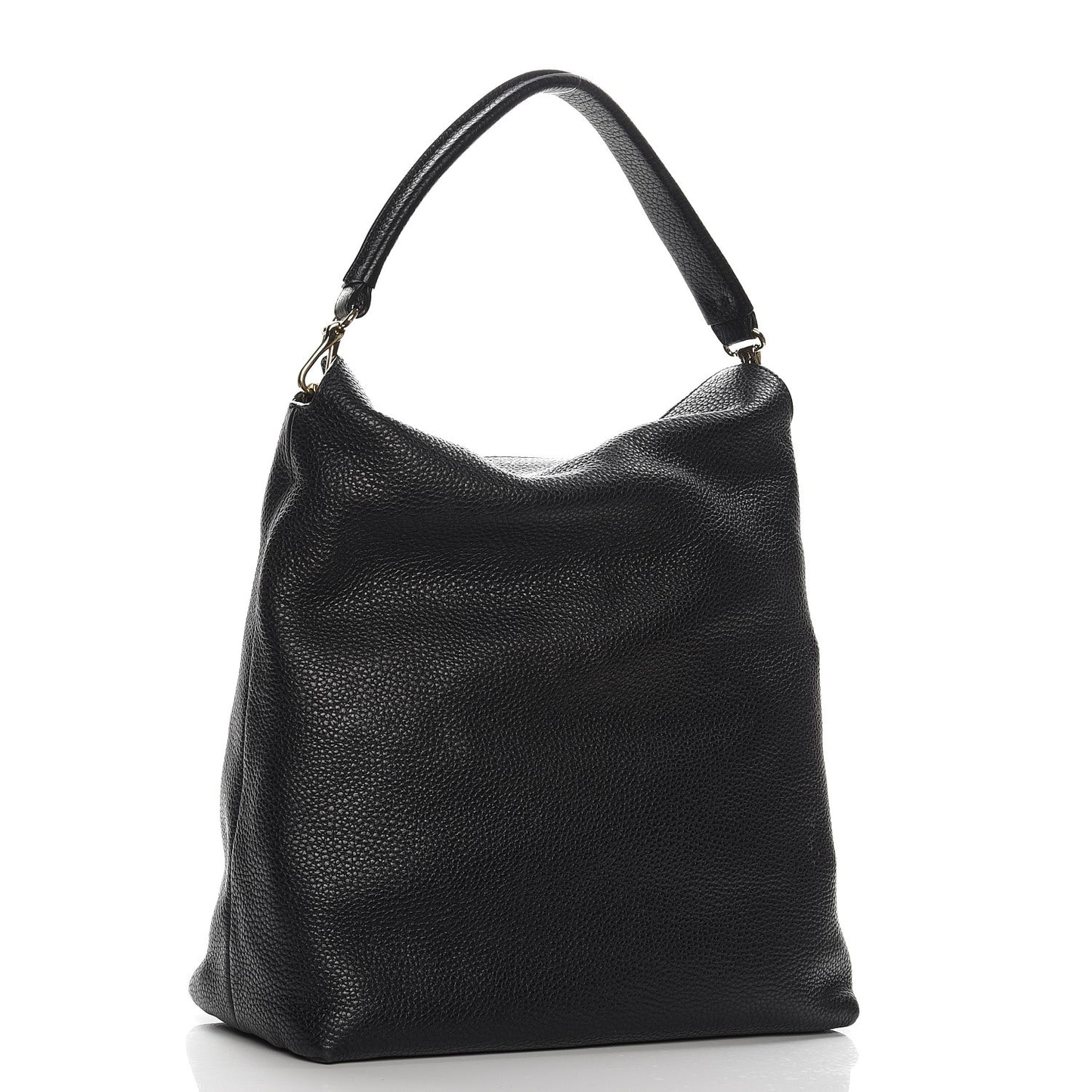 Grainy Calfskin Medium Cale Hobo Black