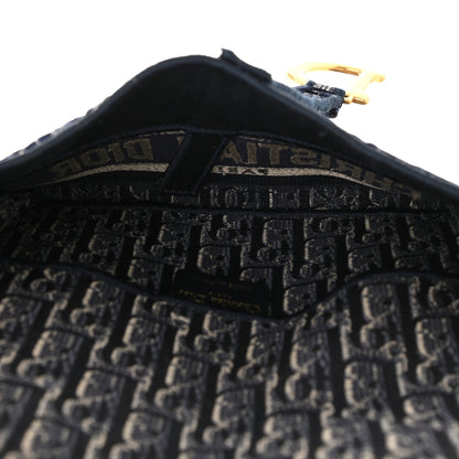 Christian Dior Velvet Oblique Saddle Belt Bag Blue 6 of 12