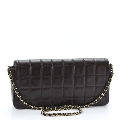 Chanel Lambskin East West Chocolate Bar Flap Dark Brown 4 of 20