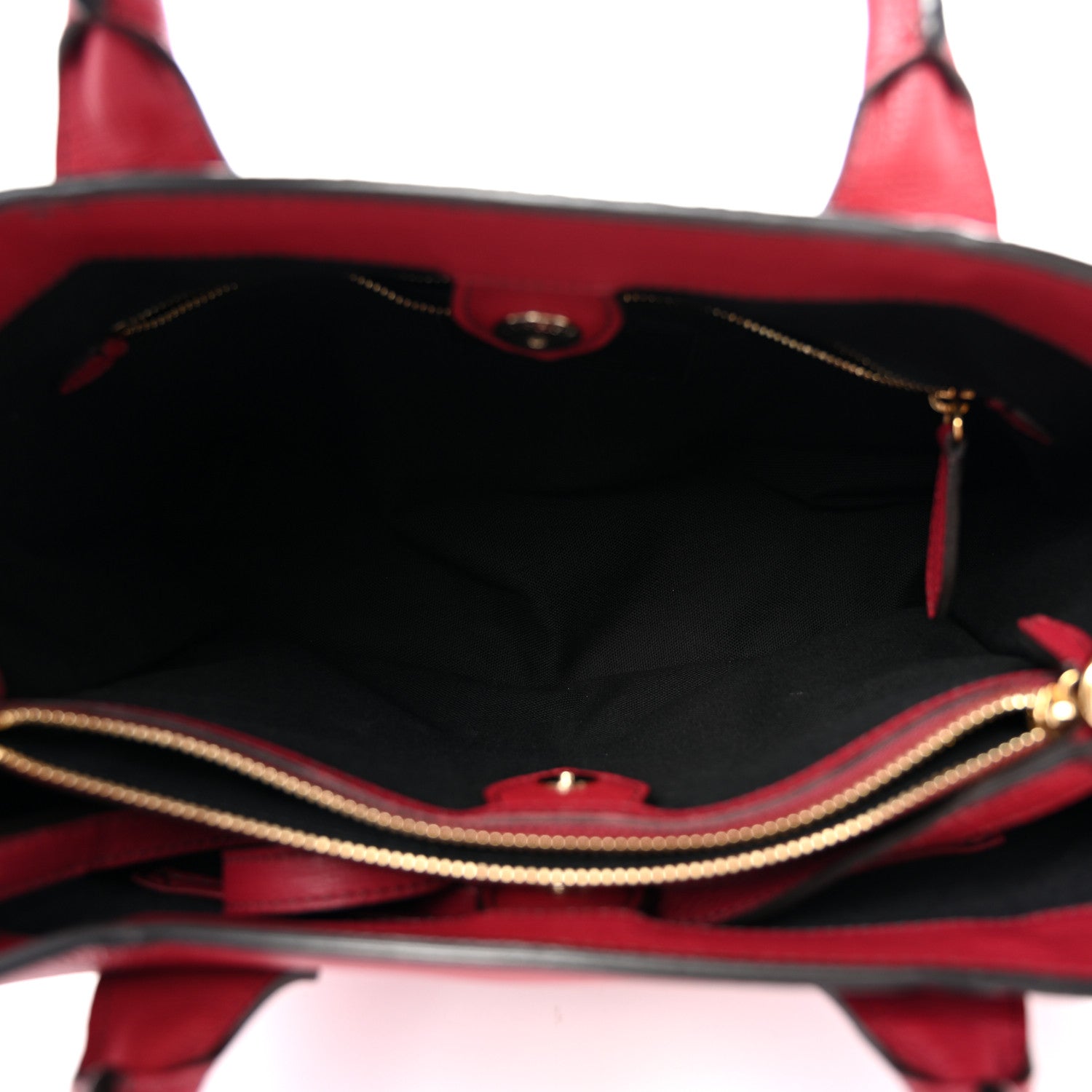 Burberry Grainy Calfskin House Check Medium Banner Tote Red 5 of 10