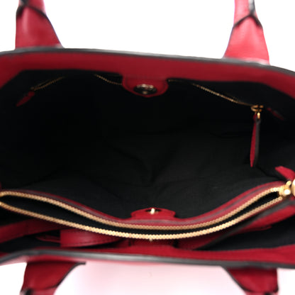 Burberry Grainy Calfskin House Check Medium Banner Tote Red 5 of 10