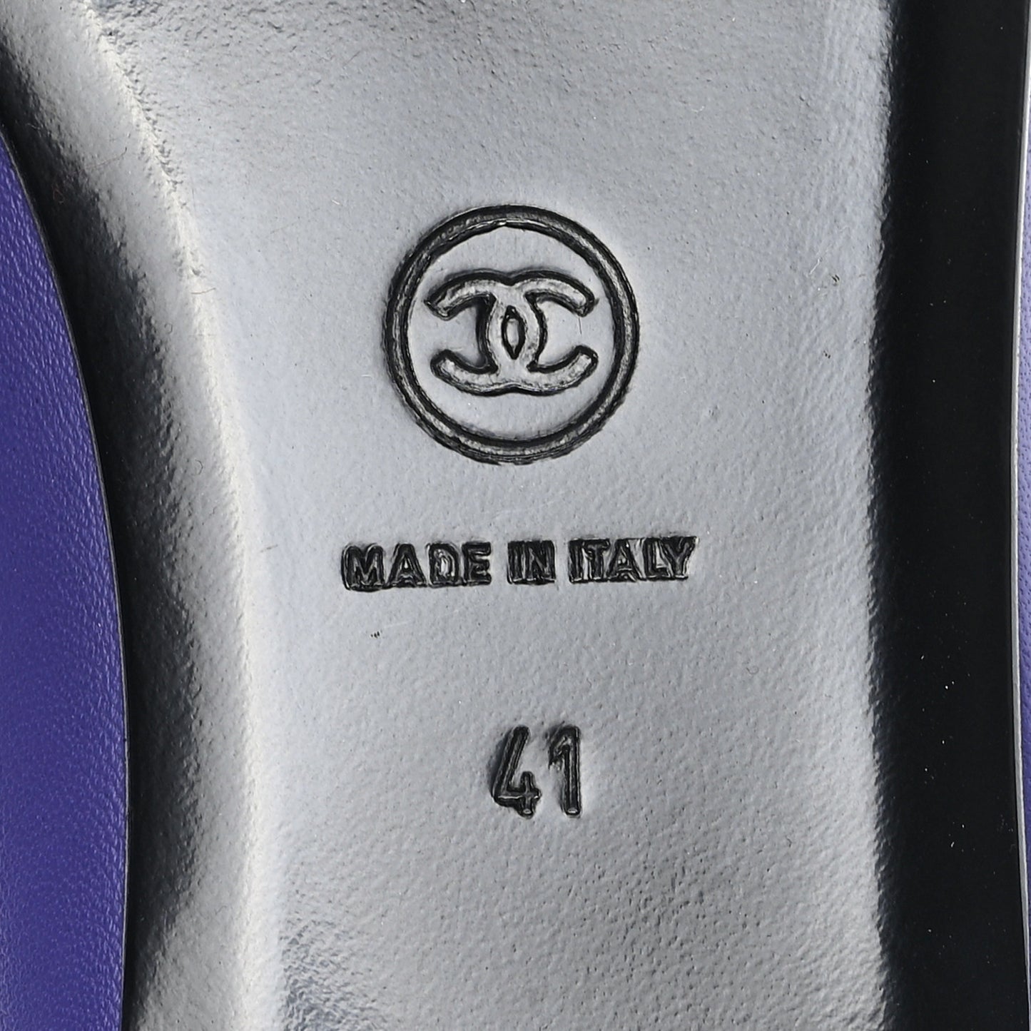 Lambskin Patent Cap Toe Ballerina Flats 41 Purple Black