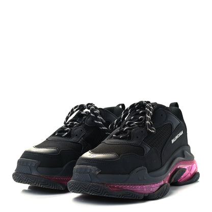 Balenciaga Fabric Mesh Clear Sole Mens Triple S Sneakers 45 Black Pink Neon 2 of 11