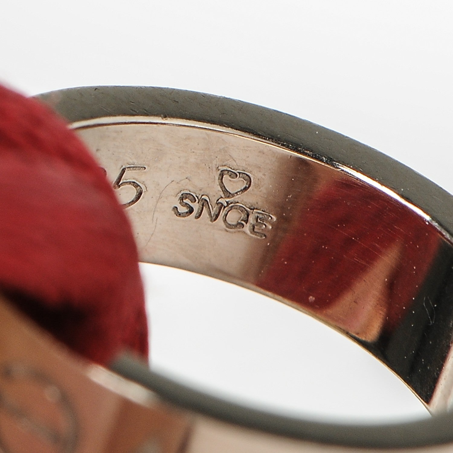 Cartier 18K White Gold Charity LOVE Adjustable Cord Bracelet Red 6 of 6