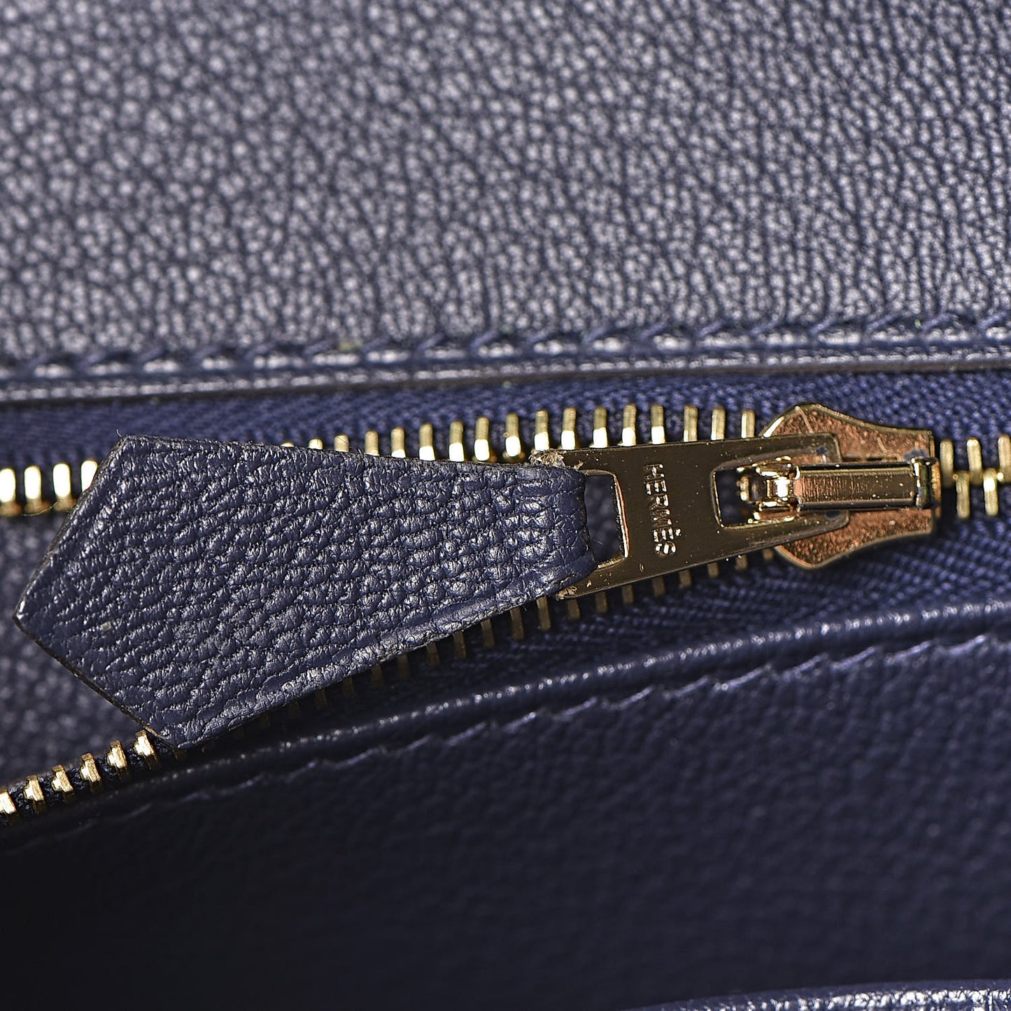 Togo Bi Color Horseshoe Birkin 25 Bambou Bleu Nuit