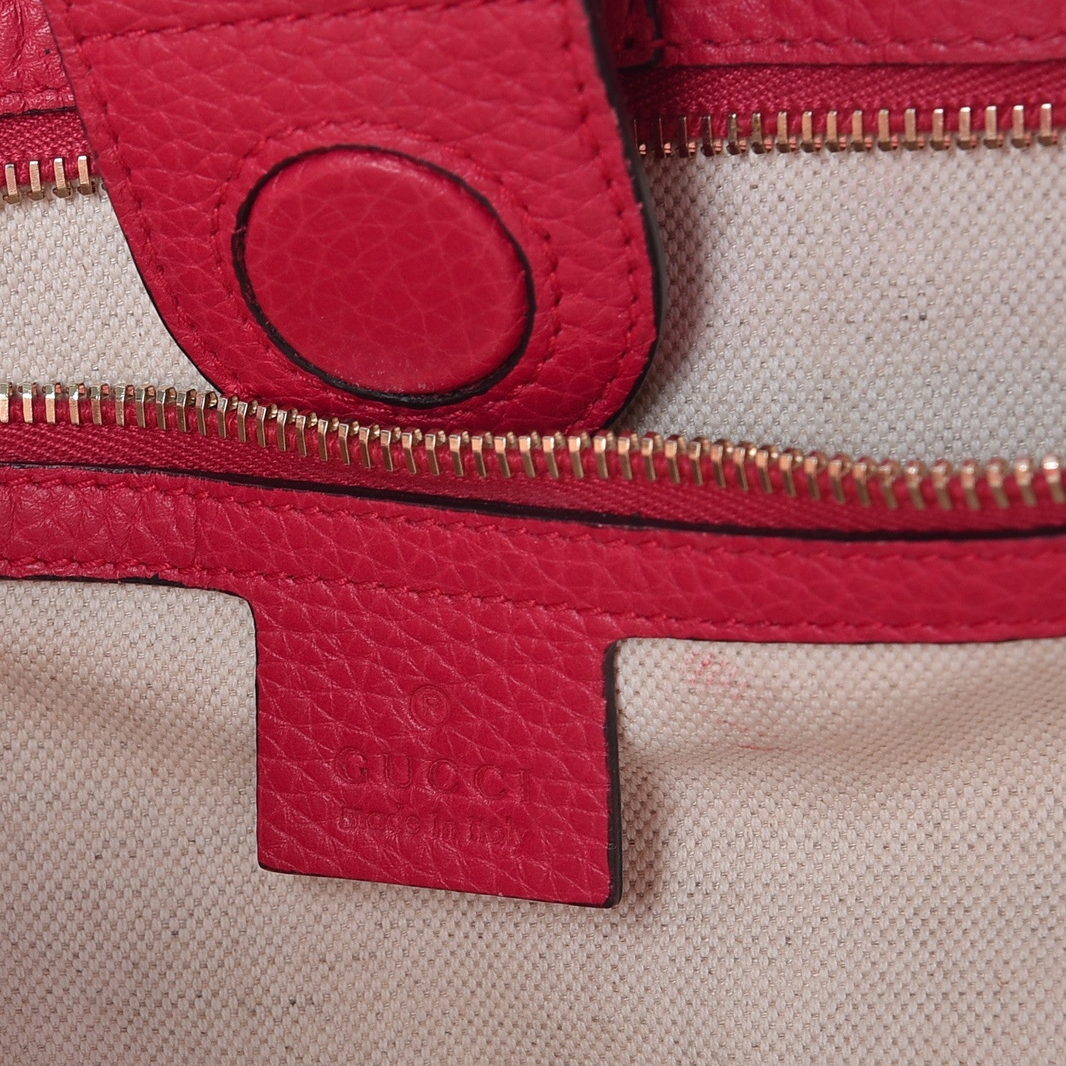 Gucci Calfskin Large Bamboo Shopper Tote Orange Fuchsia 6 of 15