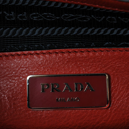 Prada Glace Calf Twin Pocket Tote Fuoco 6 of 8