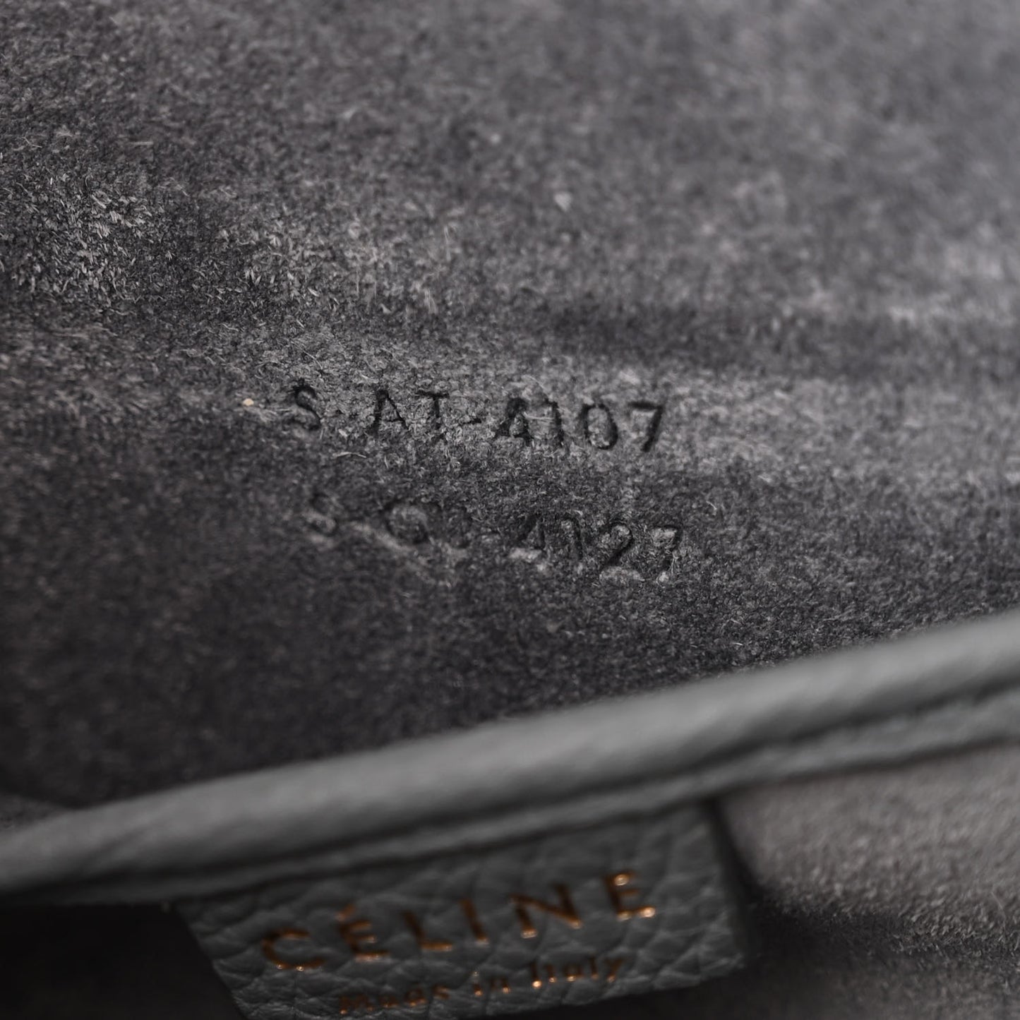Drummed Calfskin Nano Luggage Kohl