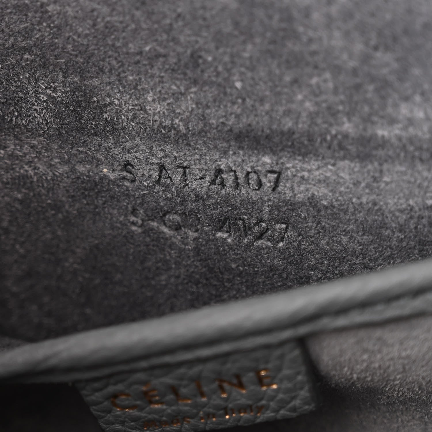 Celine Drummed Calfskin Nano Luggage Kohl 7 of 13