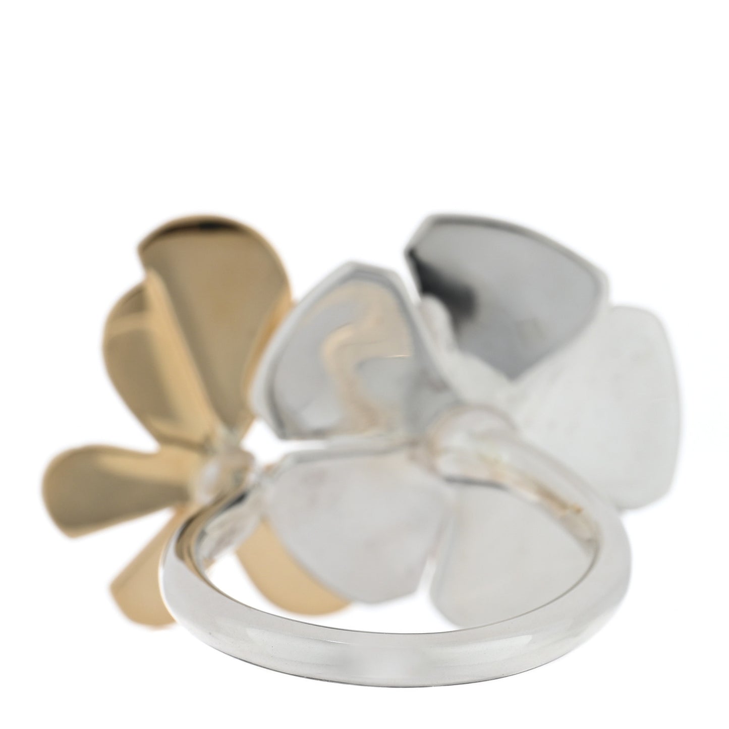 18K Yellow Gold Sterling Silver Return to Tiffany Love Bugs Butterfly Flower Ring 47 4