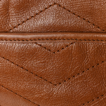 Saint Laurent Crinkled Calfskin Matelasse Monogram Medium Niki Chain Satchel Caramel 9 of 9