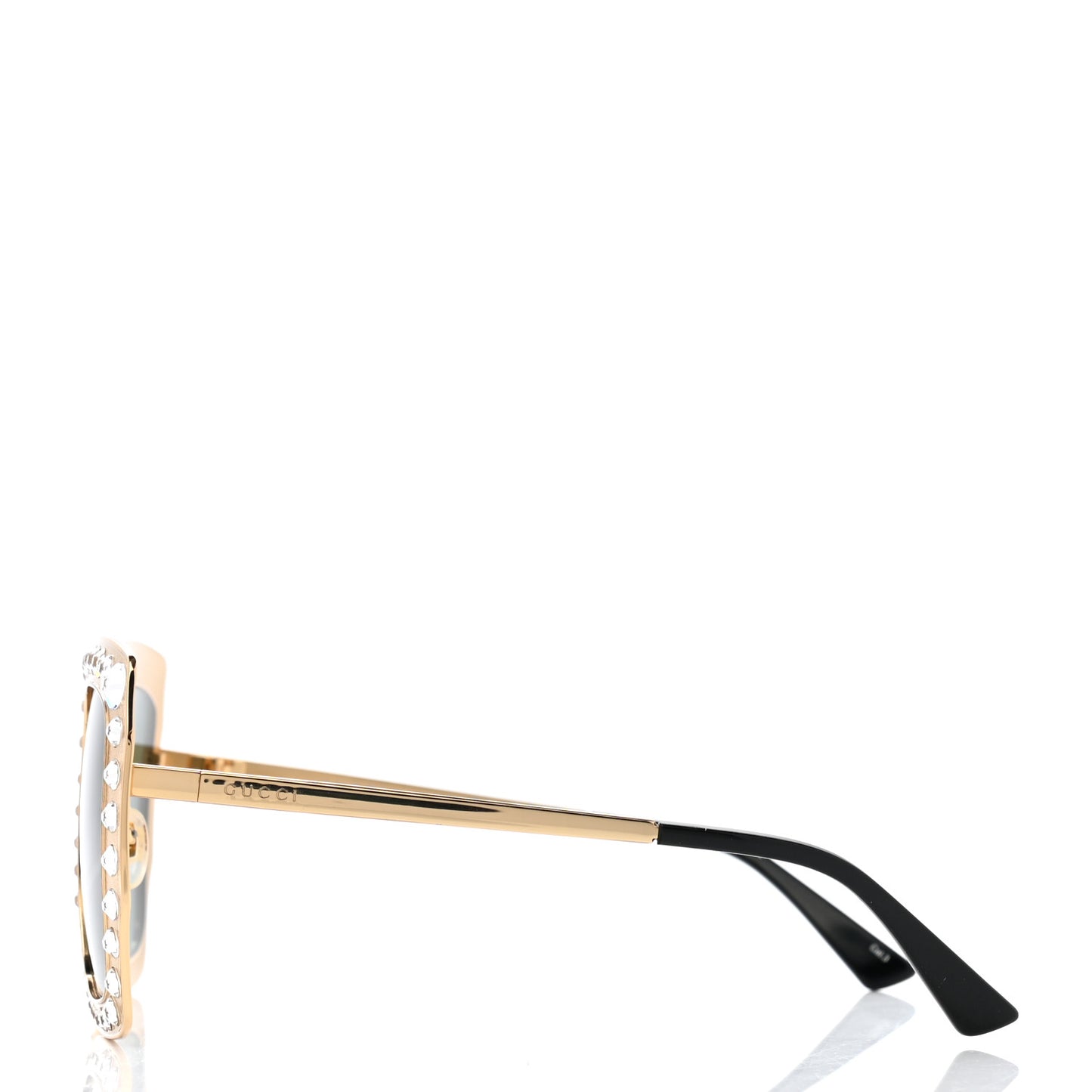 Metal Acetate Crystal Oversize GG0115S Sunglasses Gold