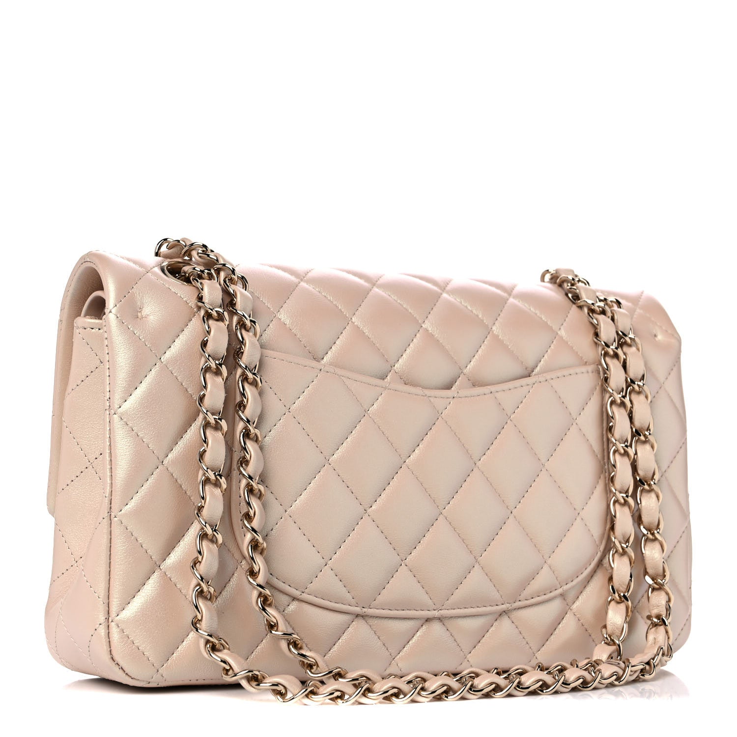 Chanel Iridescent Calfskin Quilted Medium Double Flap Beige 3 of 11
