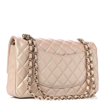 Chanel Iridescent Calfskin Quilted Medium Double Flap Beige 3 of 11