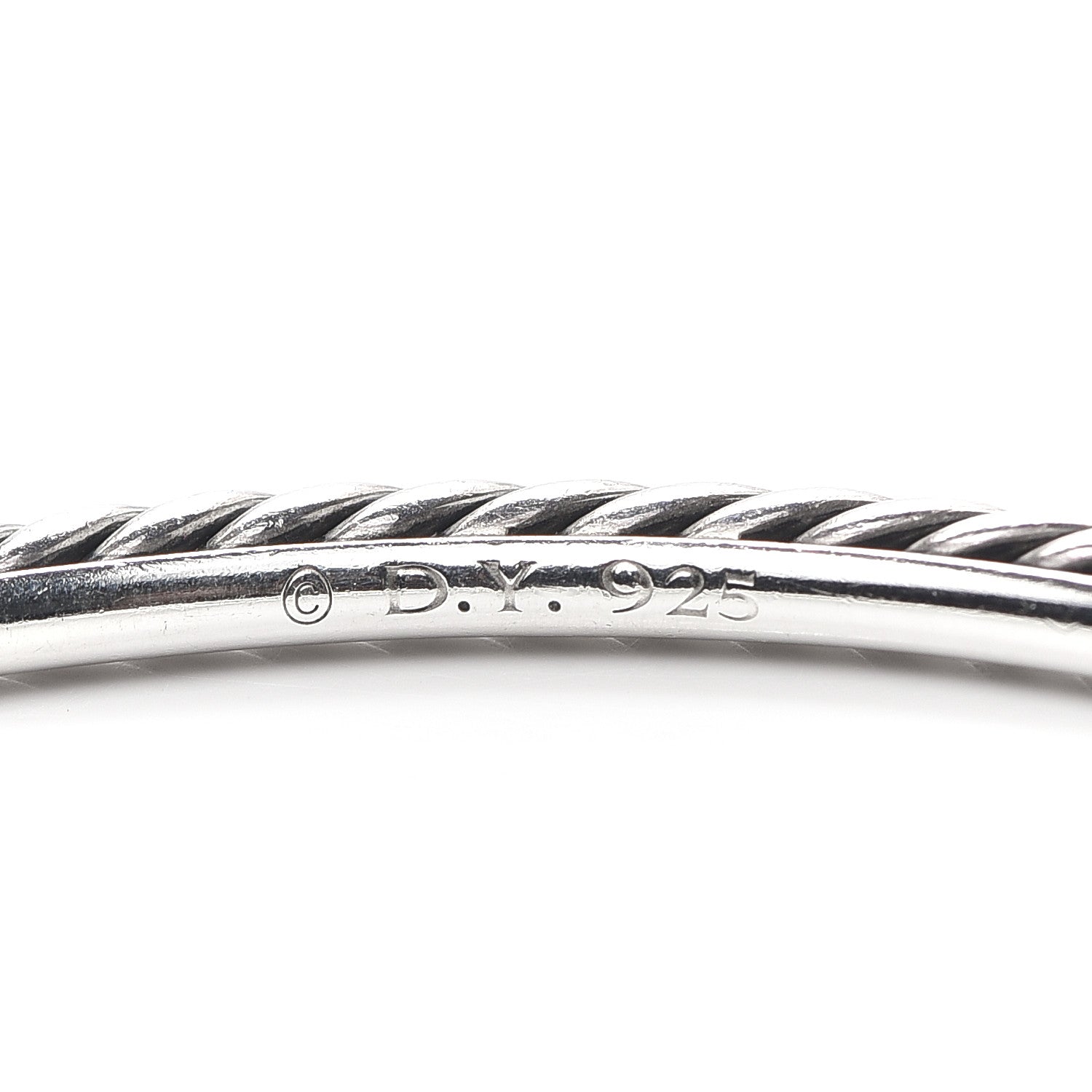 David Yurman Sterling Silver 3mm Cable Classics Bangle Bracelet 4 of 4