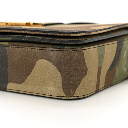 Saint Laurent Suede Monogram University Camouflage Shoulder Bag Green 9 of 12