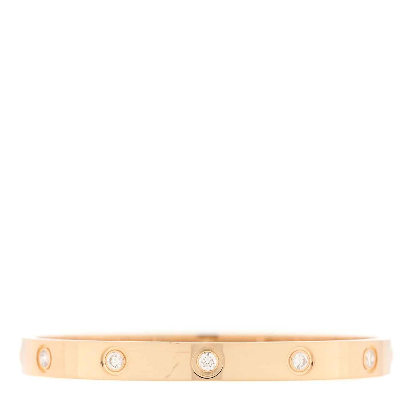 18K Yellow Gold 10 Diamond LOVE Bracelet 17