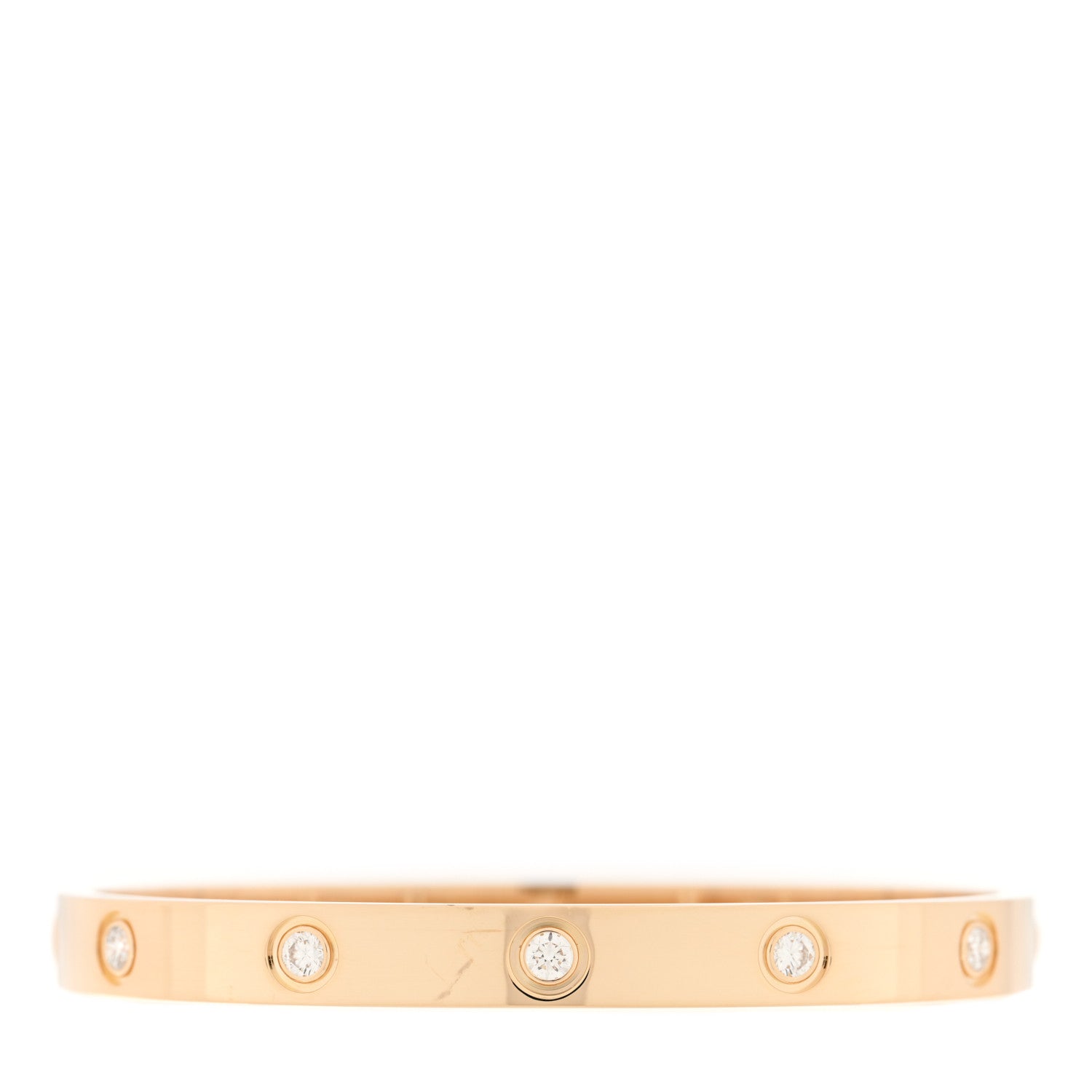 Cartier 18K Yellow Gold 10 Diamond LOVE Bracelet 17 8 of 12