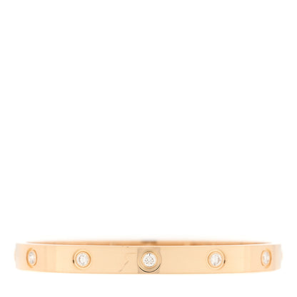 Cartier 18K Yellow Gold 10 Diamond LOVE Bracelet 17 8 of 12