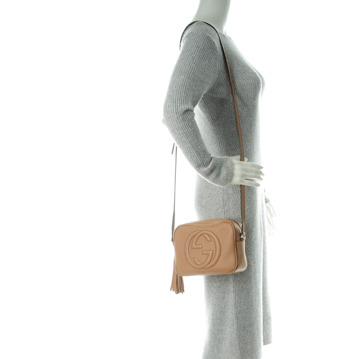 Gucci Pebbled Calfskin Small Soho Disco Bag Rose Beige 2 of 7