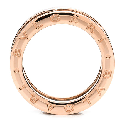 Bulgari 18K Rose Gold Black Ceramic Matte B.Zero1 Two-Band Ring 53 6.25 3 of 5