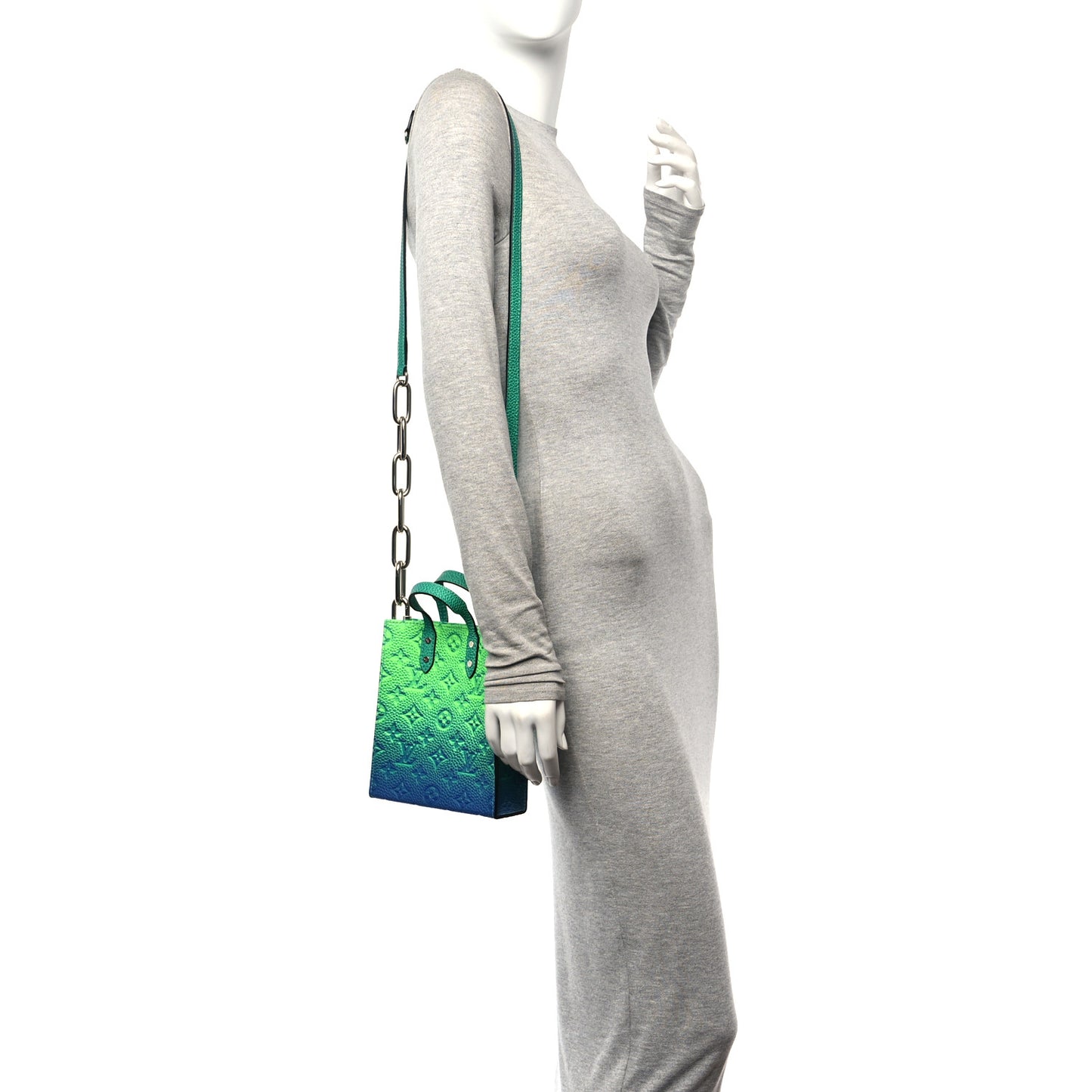 Taurillon Illusion Sac Plat XS Bleu Vert