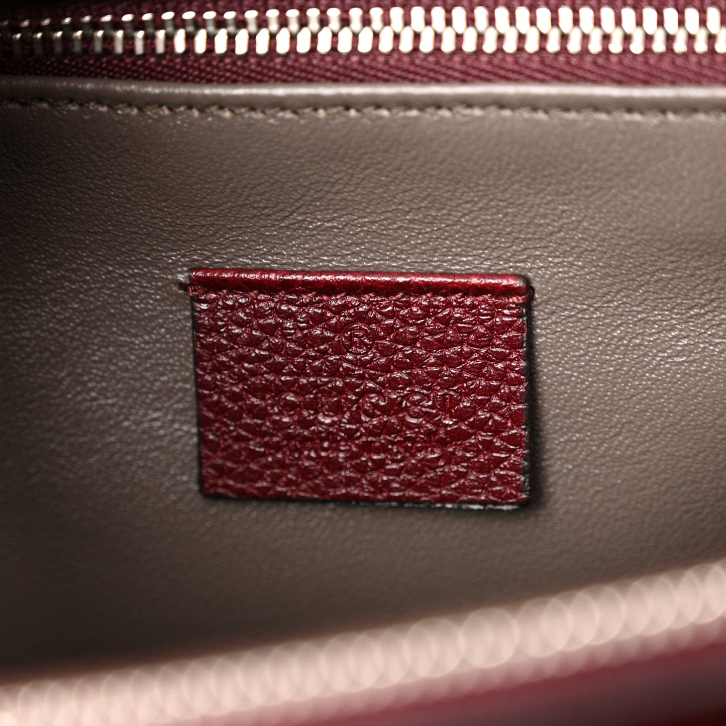 Grainy Calfskin Medium Zumi Top Handle Bag Vintage Bordeaux