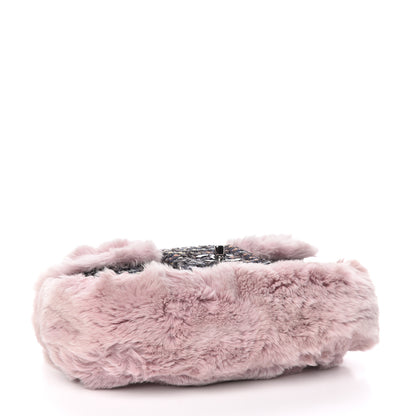 Chanel Rabbit Fur Tweed Lizard Small Fantasy Flap Lilac 4 of 10