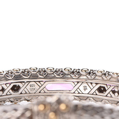John Hardy Sterling Silver 18K Yellow Gold Pink Tourmaline Diamond Batu Sari Bracelet 6 of 9