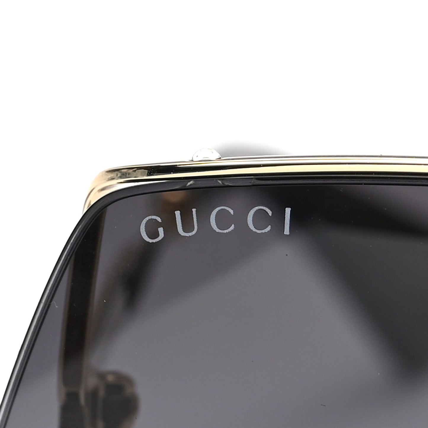 Metal Square Frame Sunglasses GG0817S Gold Grey